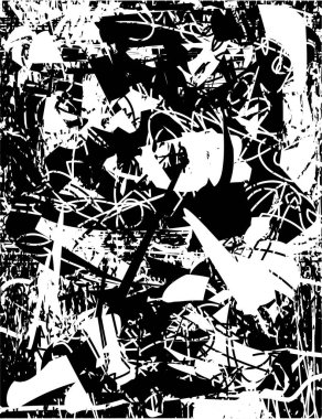 Çizik ve çiziklerle dolu siyah beyaz bir arka plan. Soyut vektör illüstrasyonu.