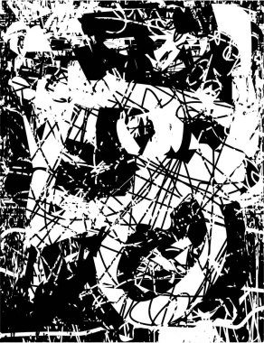 Çizik ve çiziklerle dolu siyah beyaz bir arka plan. Soyut vektör illüstrasyonu.