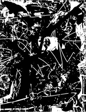 Çizik ve çiziklerle dolu siyah beyaz bir arka plan. Soyut vektör illüstrasyonu.