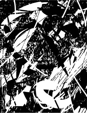 Çizik ve çiziklerle dolu siyah beyaz bir arka plan. Soyut vektör illüstrasyonu.