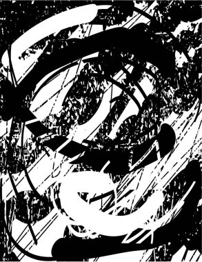 Çizik ve çiziklerle dolu siyah beyaz bir arka plan. Soyut vektör illüstrasyonu.