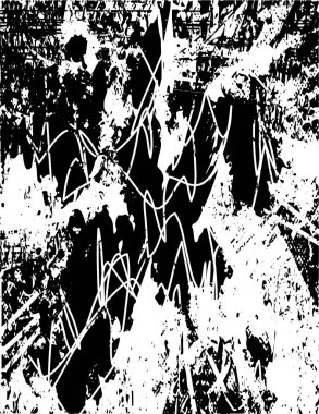 Çizik ve çiziklerle dolu siyah beyaz bir arka plan. Soyut vektör illüstrasyonu.