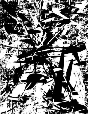 Çizik ve çiziklerle dolu siyah beyaz bir arka plan. Soyut vektör illüstrasyonu.