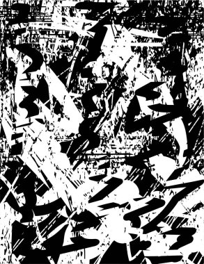 Çizik ve çiziklerle dolu siyah beyaz bir arka plan. Soyut vektör illüstrasyonu.