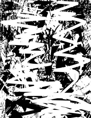 Çizik ve çiziklerle dolu siyah beyaz bir arka plan. Soyut vektör illüstrasyonu.