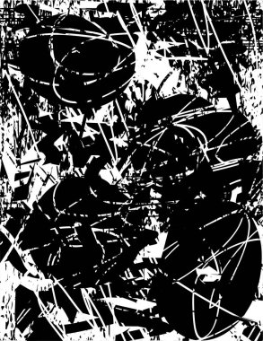 Çizik ve çiziklerle dolu siyah beyaz bir arka plan. Soyut vektör illüstrasyonu.