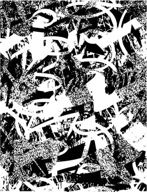 Çizik ve çiziklerle dolu siyah beyaz bir arka plan. Soyut vektör illüstrasyonu.