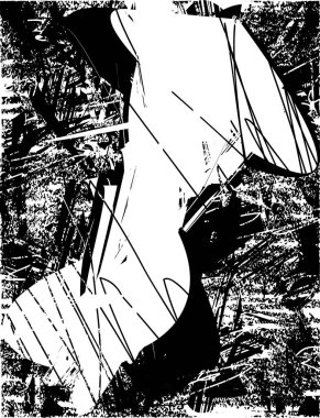 Çizik ve çiziklerle dolu siyah beyaz bir arka plan. Soyut vektör illüstrasyonu.