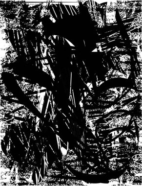 Çizik ve çiziklerle dolu siyah beyaz bir arka plan. Soyut vektör illüstrasyonu.