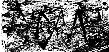 Siyah beyaz desenli, noktalı, lekeli, çizik ve çizikli sıkıntılı bir arkaplan. Soyut vektör illüstrasyonu.