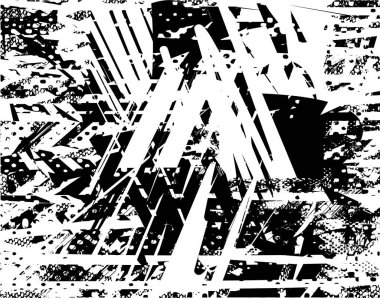 Çizik ve çiziklerle dolu siyah beyaz bir arka plan. Soyut vektör illüstrasyonu.