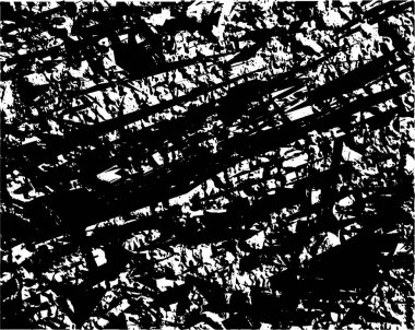 Siyah beyaz desenli, noktalı, lekeli, çizik ve çizikli sıkıntılı bir arkaplan. Soyut vektör illüstrasyonu.