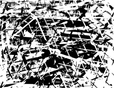 Çizik ve çiziklerle dolu siyah beyaz bir arka plan. Soyut vektör illüstrasyonu.