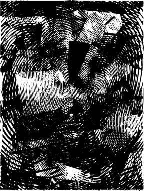 Çizik ve çiziklerle dolu siyah beyaz bir arka plan. Soyut vektör illüstrasyonu.