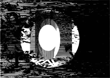 Siyah beyaz desenli, noktalı, lekeli, çizik ve çizikli sıkıntılı bir arkaplan. Soyut vektör illüstrasyonu.