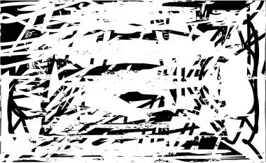 Çizik ve çiziklerle dolu siyah beyaz bir arka plan. Soyut vektör illüstrasyonu.