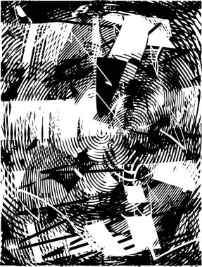 Çizik ve çiziklerle dolu siyah beyaz bir arka plan. Soyut vektör illüstrasyonu.