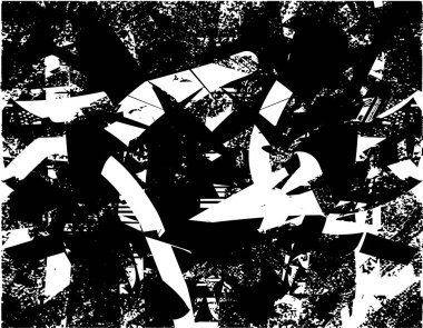 Çizik ve çiziklerle dolu siyah beyaz bir arka plan. Soyut vektör illüstrasyonu.