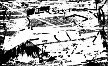 Çizik ve çiziklerle dolu siyah beyaz bir arka plan. Soyut vektör illüstrasyonu.