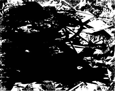 Çizik ve çiziklerle dolu siyah beyaz bir arka plan. Soyut vektör illüstrasyonu.