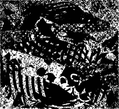 Siyah beyaz desenli, noktalı, lekeli, çizik ve çizikli sıkıntılı bir arkaplan. Soyut vektör illüstrasyonu.