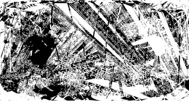 Çizik ve çiziklerle dolu siyah beyaz bir arka plan. Soyut vektör illüstrasyonu.