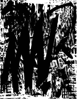 Çizik ve çiziklerle dolu siyah beyaz bir arka plan. Soyut vektör illüstrasyonu.