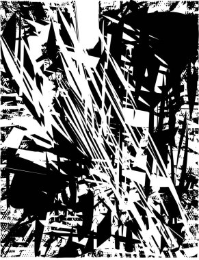 Çizik ve çiziklerle dolu siyah beyaz bir arka plan. Soyut vektör illüstrasyonu.