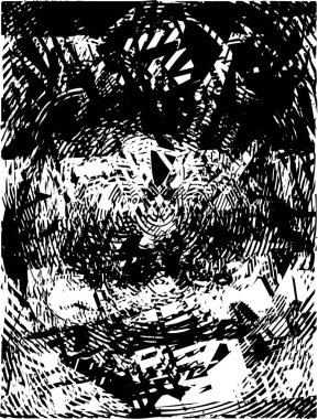 Çizik ve çiziklerle dolu siyah beyaz bir arka plan. Soyut vektör illüstrasyonu.