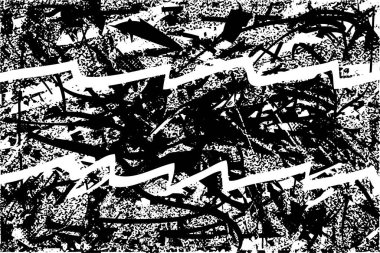 Çizik ve çiziklerle dolu siyah beyaz bir arka plan. Soyut vektör illüstrasyonu.