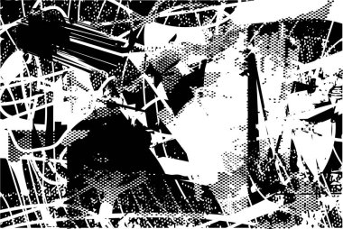 Çizik ve çiziklerle dolu siyah beyaz bir arka plan. Soyut vektör illüstrasyonu.