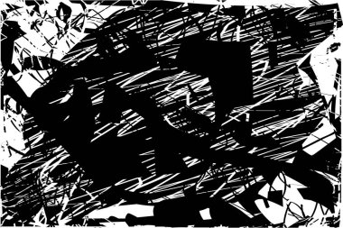 Çizik ve çiziklerle dolu siyah beyaz bir arka plan. Soyut vektör illüstrasyonu.