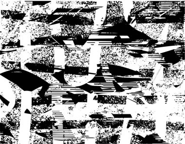 Çizik ve çiziklerle dolu siyah beyaz bir arka plan. Soyut vektör illüstrasyonu.