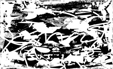 Çizik ve çiziklerle dolu siyah beyaz bir arka plan. Soyut vektör illüstrasyonu.