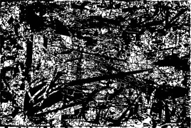 Siyah beyaz desenli, noktalı, lekeli, çizik ve çizikli sıkıntılı bir arkaplan. Soyut vektör illüstrasyonu.