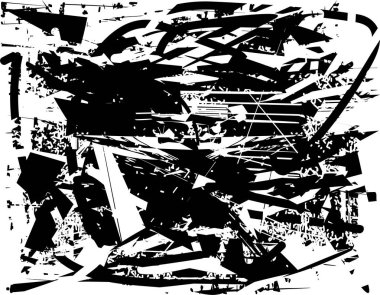 Çizik ve çiziklerle dolu siyah beyaz bir arka plan. Soyut vektör illüstrasyonu.