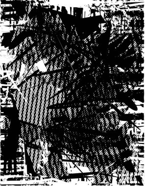 Çizik ve çiziklerle dolu siyah beyaz bir arka plan. Soyut vektör illüstrasyonu.