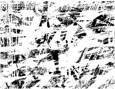 Çizik ve çiziklerle dolu siyah beyaz bir arka plan. Soyut vektör illüstrasyonu.