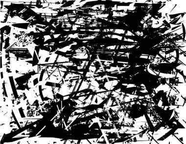 Çizik ve çiziklerle dolu siyah beyaz bir arka plan. Soyut vektör illüstrasyonu.