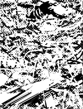 Çizik ve çiziklerle dolu siyah beyaz bir arka plan. Soyut vektör illüstrasyonu.