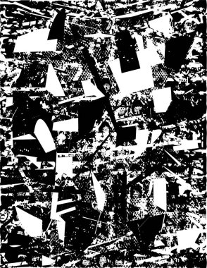 Çizik ve çiziklerle dolu siyah beyaz bir arka plan. Soyut vektör illüstrasyonu.