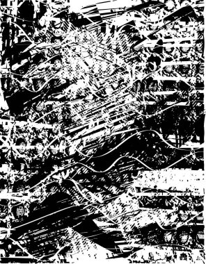 Çizik ve çiziklerle dolu siyah beyaz bir arka plan. Soyut vektör illüstrasyonu.