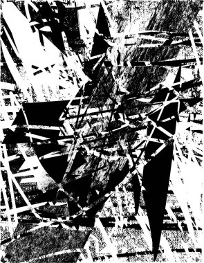 Çizik ve çiziklerle dolu siyah beyaz bir arka plan. Soyut vektör illüstrasyonu.