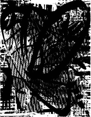 Çizik ve çiziklerle dolu siyah beyaz bir arka plan. Soyut vektör illüstrasyonu.