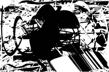 Çizik ve çiziklerle dolu siyah beyaz bir arka plan. Soyut vektör illüstrasyonu.