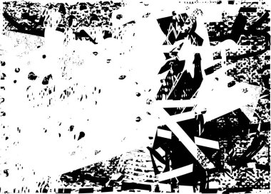 Çizik ve çiziklerle dolu siyah beyaz bir arka plan. Soyut vektör illüstrasyonu.