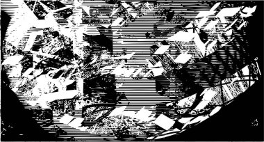 Çizik ve çiziklerle dolu siyah beyaz bir arka plan. Soyut vektör illüstrasyonu.