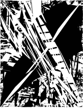 Çizik ve çiziklerle dolu siyah beyaz bir arka plan. Soyut vektör illüstrasyonu.