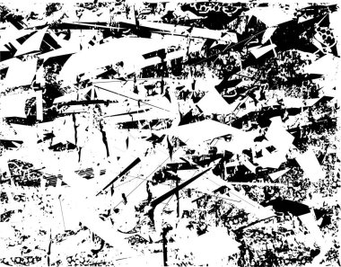 Çizik ve çiziklerle dolu siyah beyaz bir arka plan. Soyut vektör illüstrasyonu.