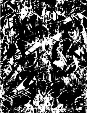 Çizik ve çiziklerle dolu siyah beyaz bir arka plan. Soyut vektör illüstrasyonu.